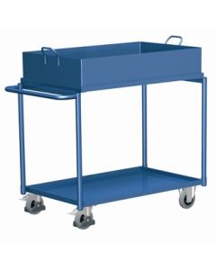 Variofit Tischwagen mit 2 Etagen und abnehmbarer Stahlblechwanne (250 kg)