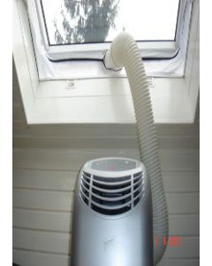 Original Hot Air Stop Fensterdurchlass / Fensterspaltverschluß / Warmluftableitung für Klimageräte mit Abluftschlauch