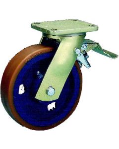 Schwerlast-Lenkrolle mit Polyurethan-Rad mit Feststeller Ø 200 mm 1100 kg