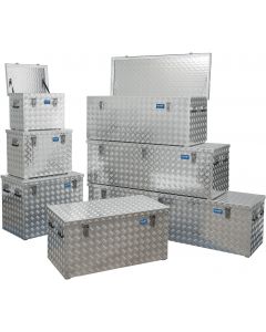 Aluminium-Transportkiste / Transportbox aus Riffelblech bis 525 Breite