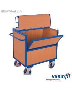 Holzkastenwagen 500 kg Tragkraft, Deckel 2-fach klappbar 